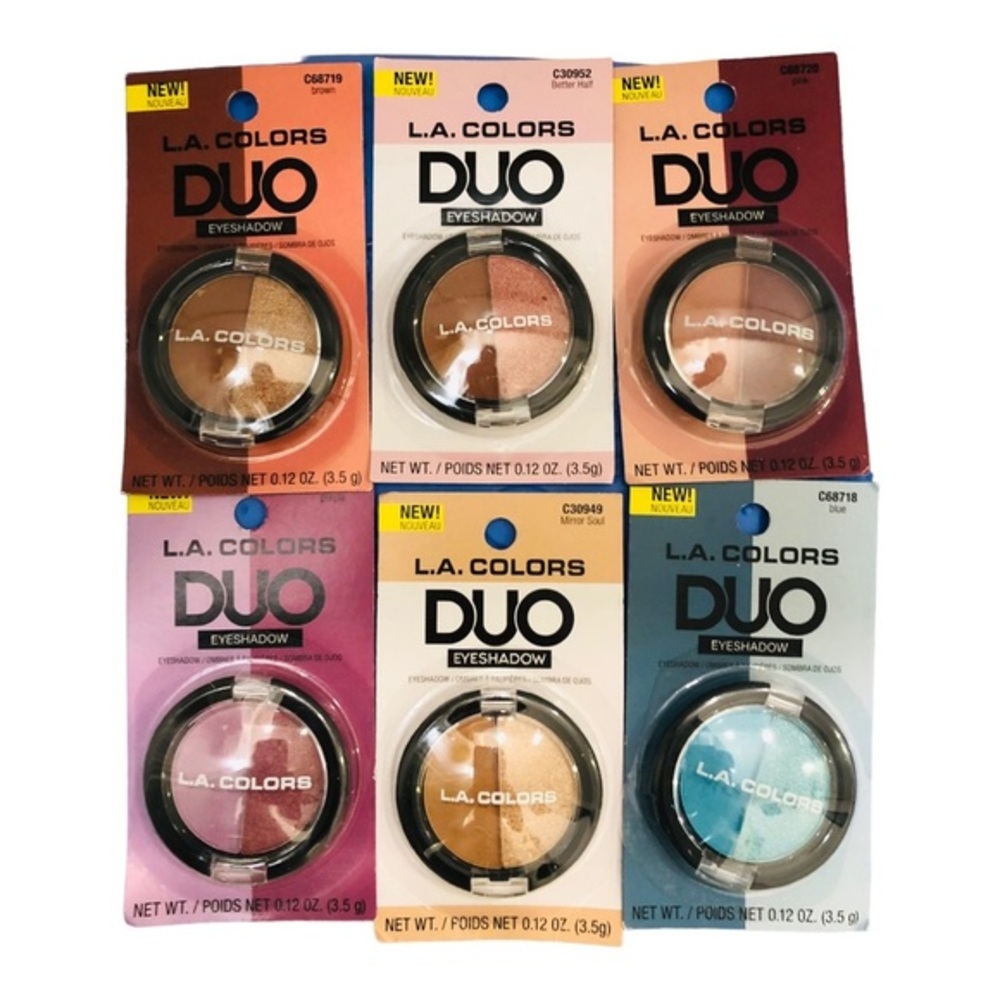 6pack duo eyeshadow singles in shades of browns pinks purples taupe & gold new